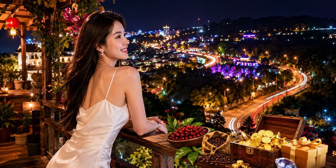 Người dùng Đà Lạt xem hướng dẫn rút tiền trên máy tính bảng tại quán cà phê