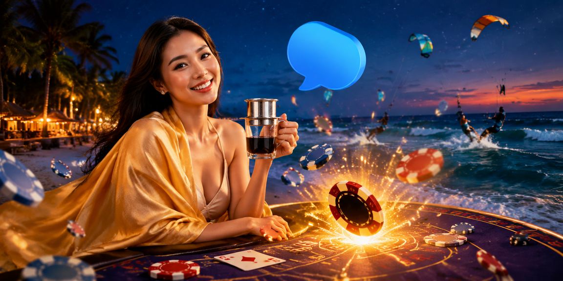 Người chơi Mũi Né thư giãn với baccarat trực tuyến bên tách cà phê buổi sáng